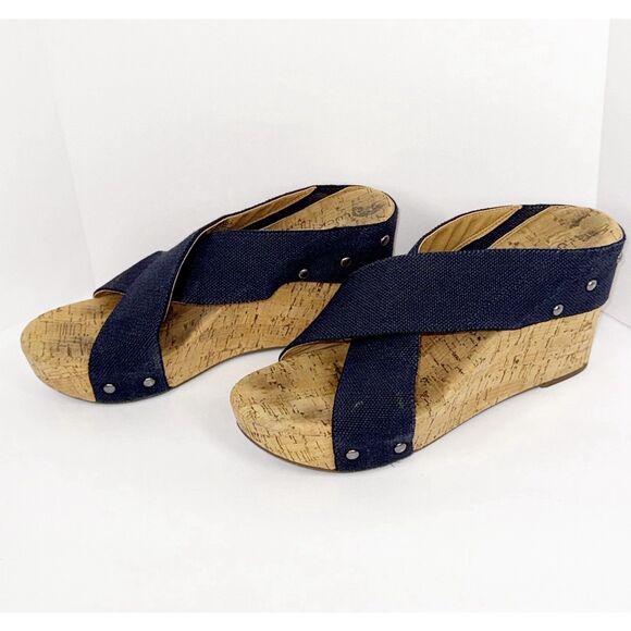 Lucky Brand Blue Cork Platform Sandals - Picture 7 of 12